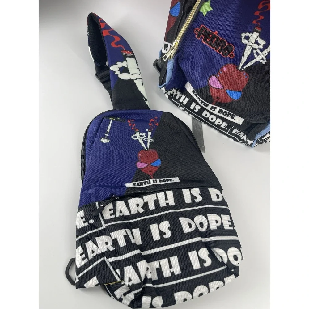 Weedhead Pedro Earth Is Dope Diaper Bag Backpack & Sling Bag Set Rare USA
